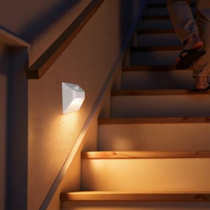 LED Rechargeable Staircase Light with Motion and Dusk Sensor STEP LIGHT LED/0.3W/3.7V 2200 mAh IP53 white