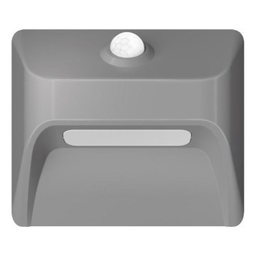 Immax 08309L - LED Rechargeable Step Light with Sensor STEP LIGHT LED/0.3W/3.7V 2200 mAh IP53 gray