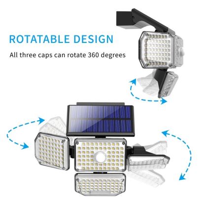 LED Solar wall light with a sensor LED/5W/5,5V IP65