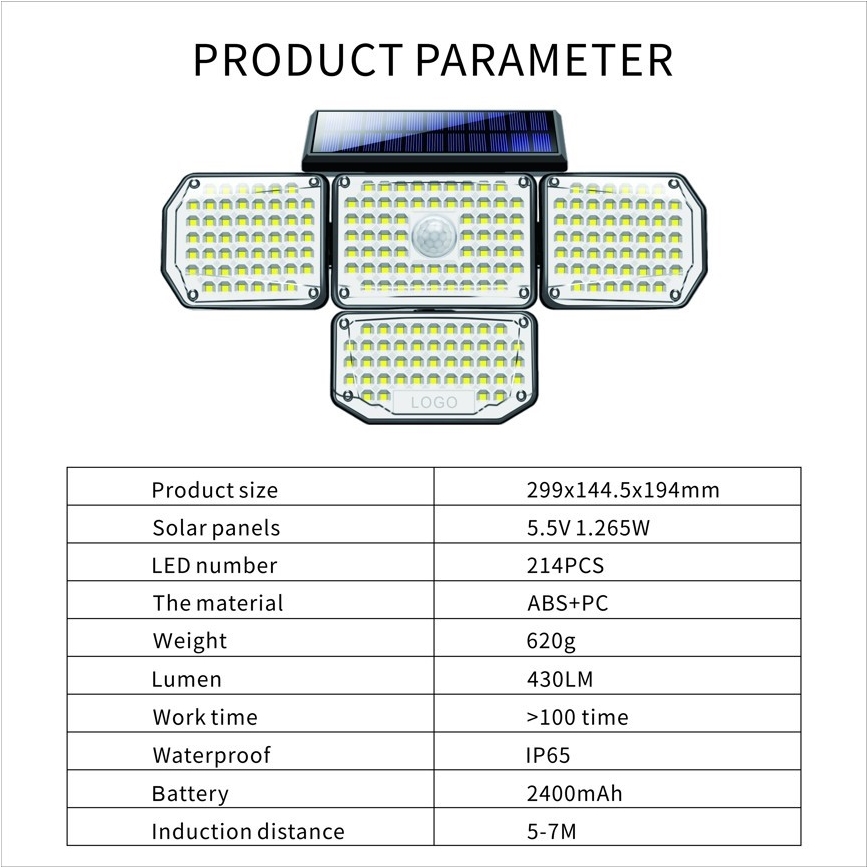 LED Solar wall light with a sensor LED/5W/5,5V IP65