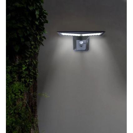 LED Solar wall light with sensor LED/2,6W/5,5V IP65 black