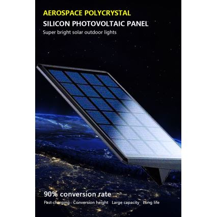 LED Solar wall light with sensor LED/2,6W/5,5V IP65 black