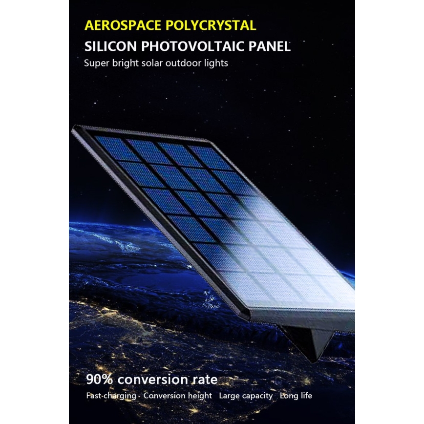LED Solar wall light with sensor LED/2,6W/5,5V IP65 black