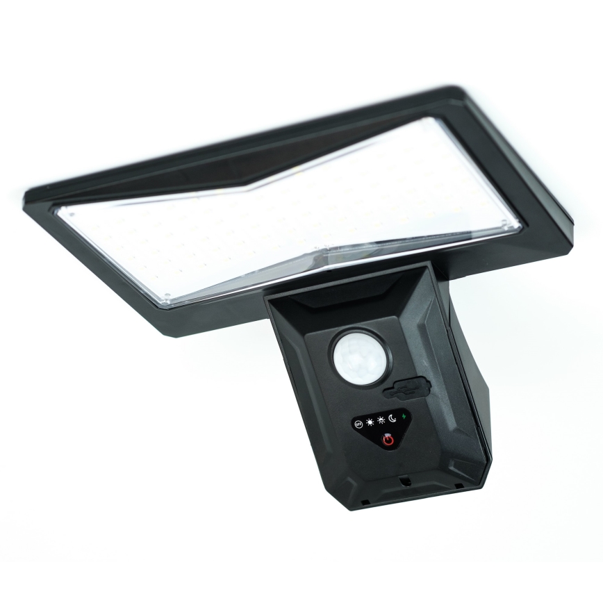 LED Solar wall light with sensor LED/2,6W/5,5V IP65 black