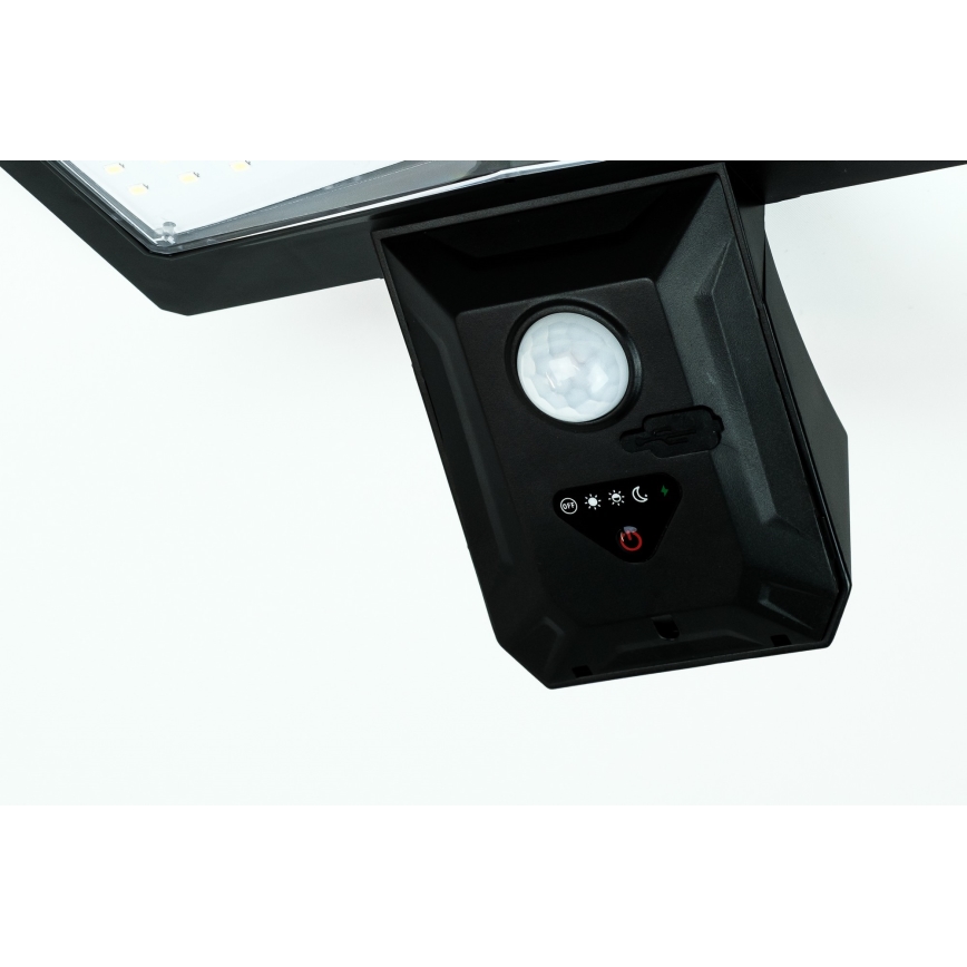LED Solar wall light with sensor LED/2,6W/5,5V IP65 black