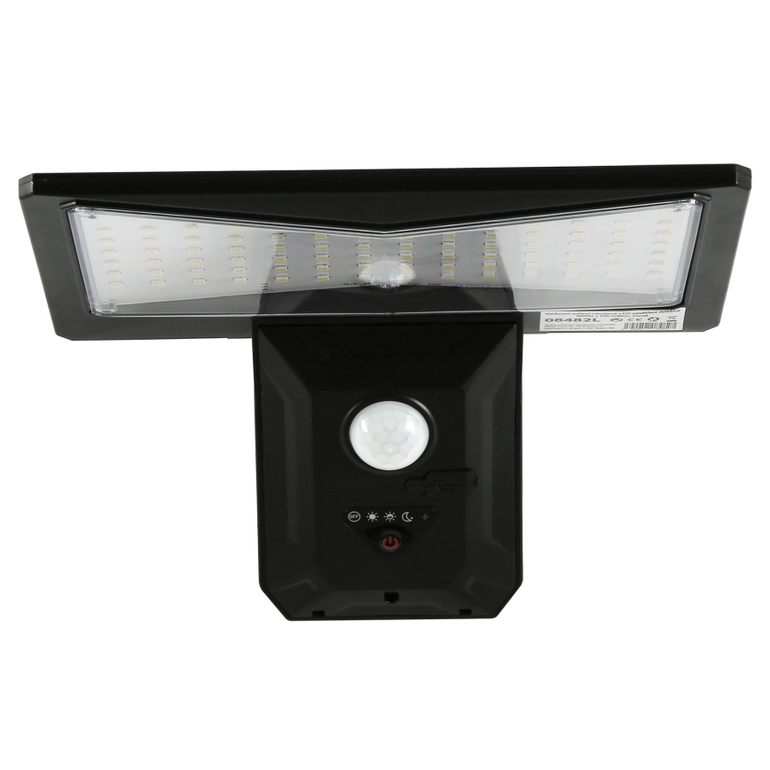 LED Solar wall light with sensor LED/2,6W/5,5V IP65 black