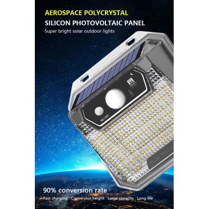 LED Solar wall light with a sensor LED/3W/5,5V IP65