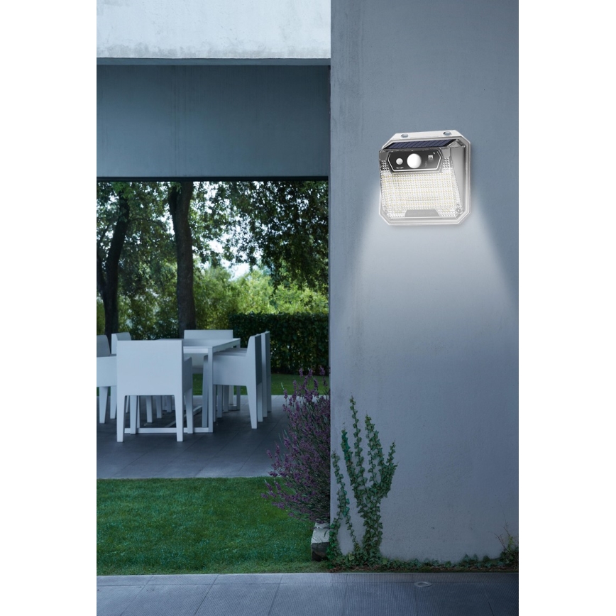 LED Solar wall light with a sensor LED/3W/5,5V IP65