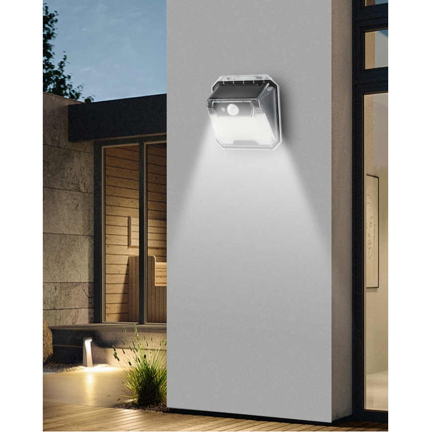 LED Solar wall light with a sensor LED/3W/5,5V IP65