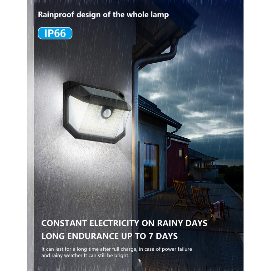 LED Solar wall light with a sensor LED/4W/5,5V IP65