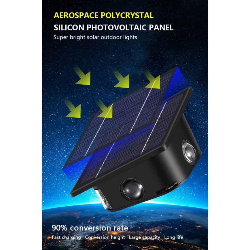 LED Solar wall light with a sensor LED/2W/5V IP54