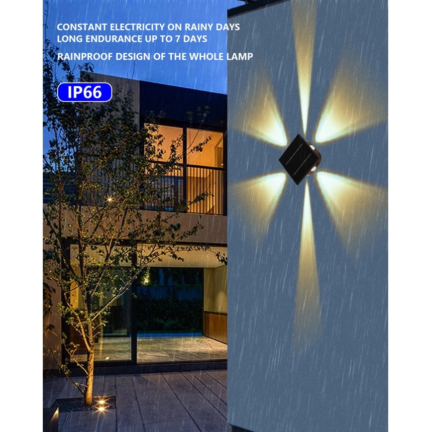 LED Solar wall light with a sensor LED/2W/5V IP54