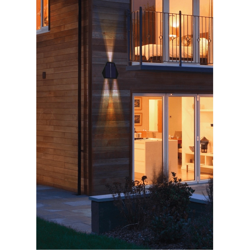 LED Solar wall light with sensor LED/2W/5V IP54 1300 mAh