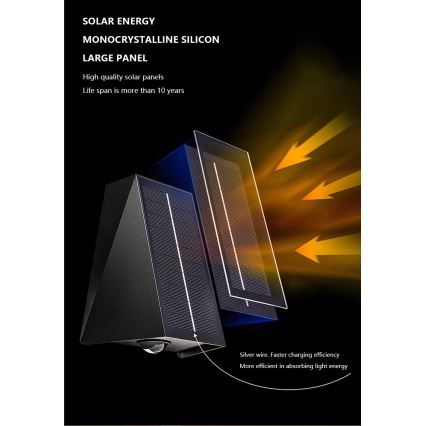 LED Solar wall light with a sensor LED/2W/5V IP54