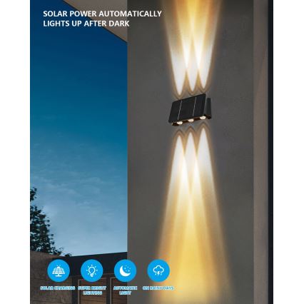 LED Solar wall light with a sensor LED/2W/5V IP54