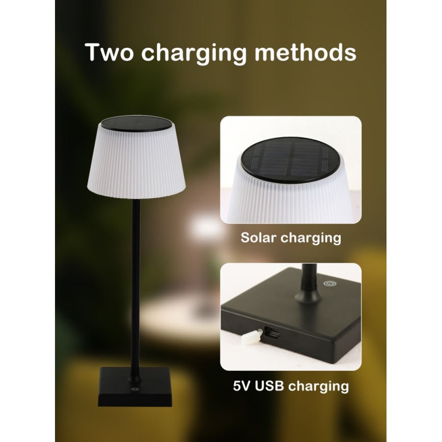 LED Dimmable outdoor solar lamp with sensor LED/4W/5V IP44 3600 mAh