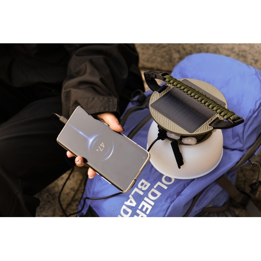 LED RGB Portable solar rechargeable lamp with a LED chain LED/10W/5V 3600 mAh IP65