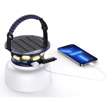 LED RGB Portable solar rechargeable lamp with a LED chain LED/10W/5V 3600 mAh IP65