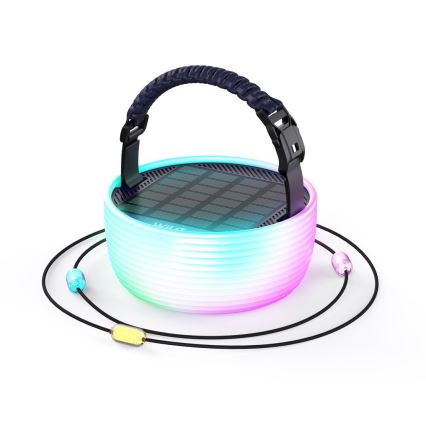 LED RGB Portable solar rechargeable lamp with a LED chain LED/10W/5V 3600 mAh IP65