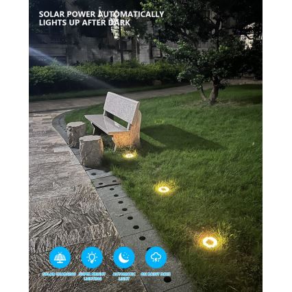 SET 4x LED Outdoor solar lighting with sensor LED/0,048W/2V IP68 600 mAh