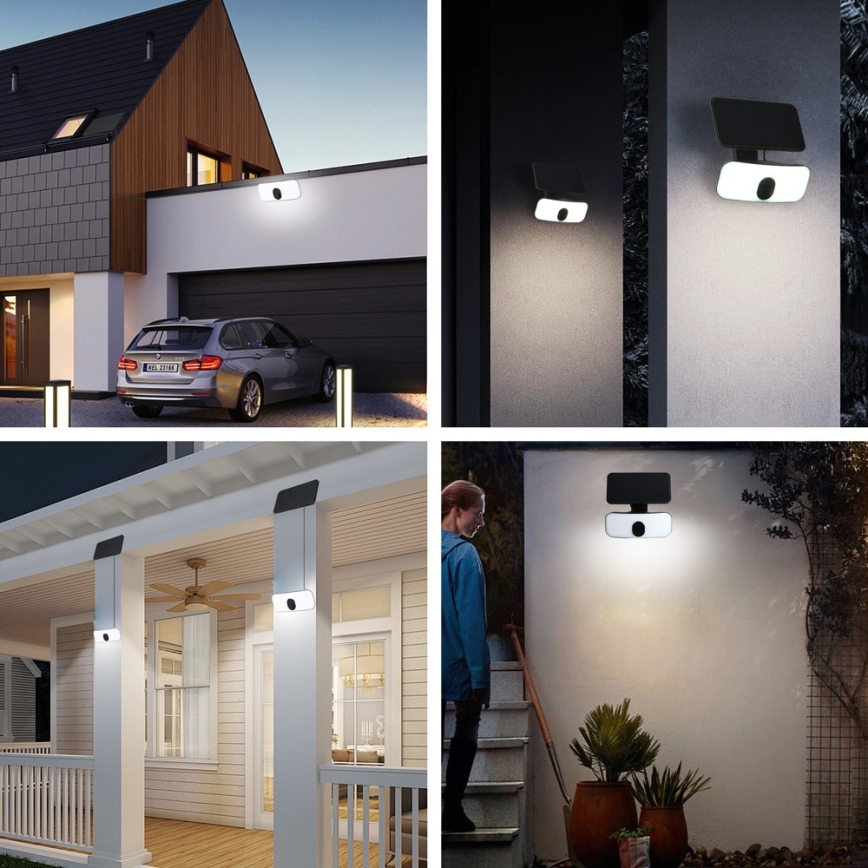 LED Solar wall light with sensor LED/13W/3,7V 4000K IP65