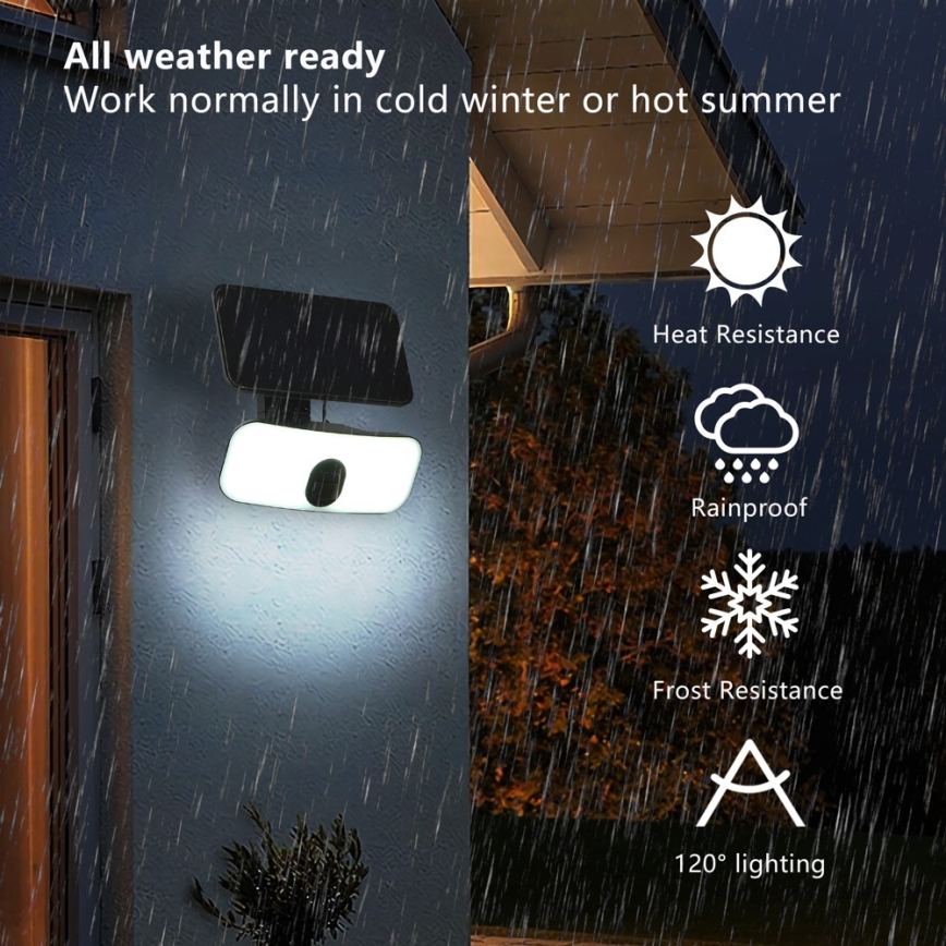 LED Solar wall light with sensor LED/13W/3,7V 4000K IP65