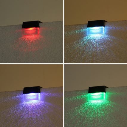 SET 2x LED RGB Solar wall light LED/1W/1,2V 3500K IP65