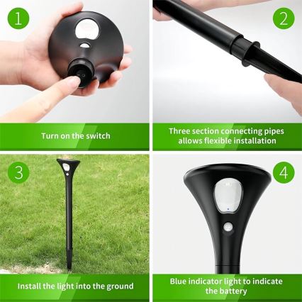 LED Solar lamp with sensor LED/1W/3,7V 6000K IP65
