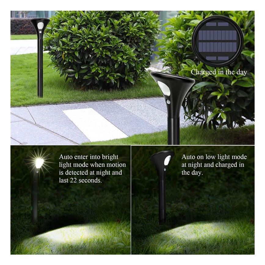 LED Solar lamp with sensor LED/1W/3,7V 6000K IP65