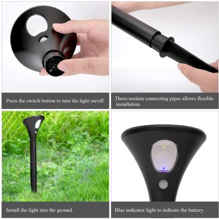 LED Solar lamp with sensor LED/1W/3,7V 6000K IP65