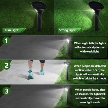 LED Solar lamp with sensor LED/1W/3,7V 6000K IP65