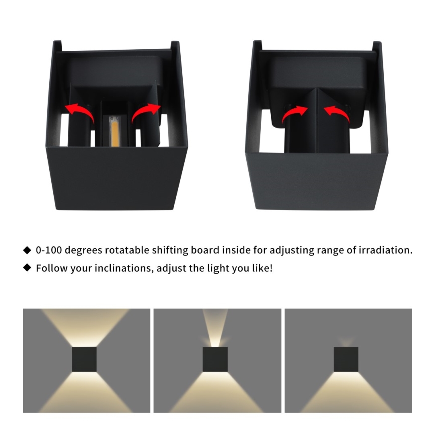 Immax 08510L - DICE LED Outdoor Wall Light LED/6W/230V 3000K IP65