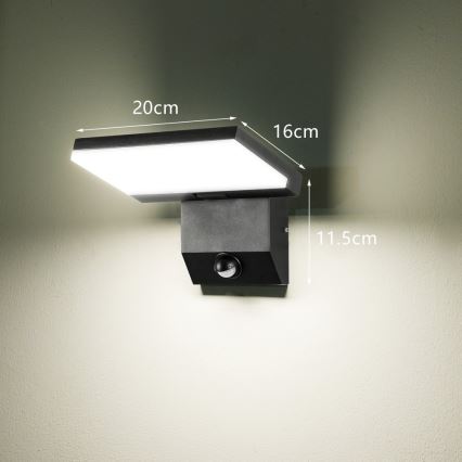 LED Outdoor Wall Light with Sensor MODERN LED/18W/230V IP65