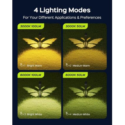 SUN BUTTERFLY LED Solar Lamp with Sensor, 1.5W/3.7V, 3000/6000K, IP65, 1500 mAh