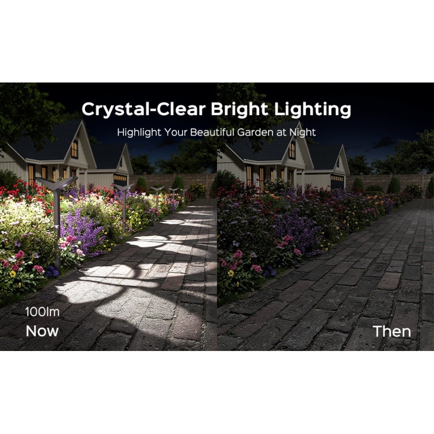 SUN BUTTERFLY LED Solar Lamp with Sensor, 1.5W/3.7V, 3000/6000K, IP65, 1500 mAh