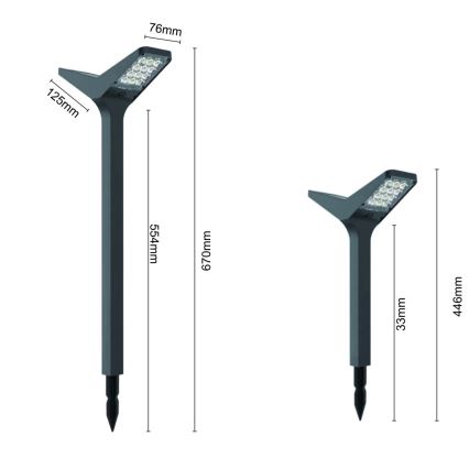 SUN BUTTERFLY LED Solar Lamp with Sensor, 1.5W/3.7V, 3000/6000K, IP65, 1500 mAh