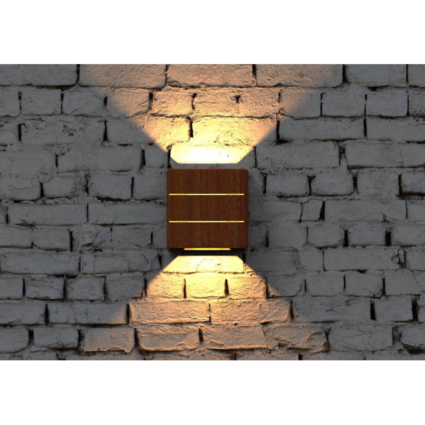 LUXLINE LED Outdoor Wall Light 6W/230V 3000K IP54 - Walnut