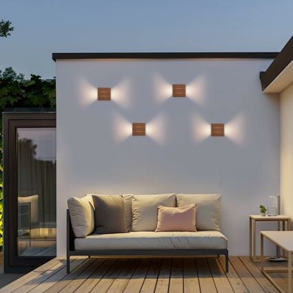 LUXLINE LED Outdoor Wall Light 6W/230V 3000K IP54 - Walnut