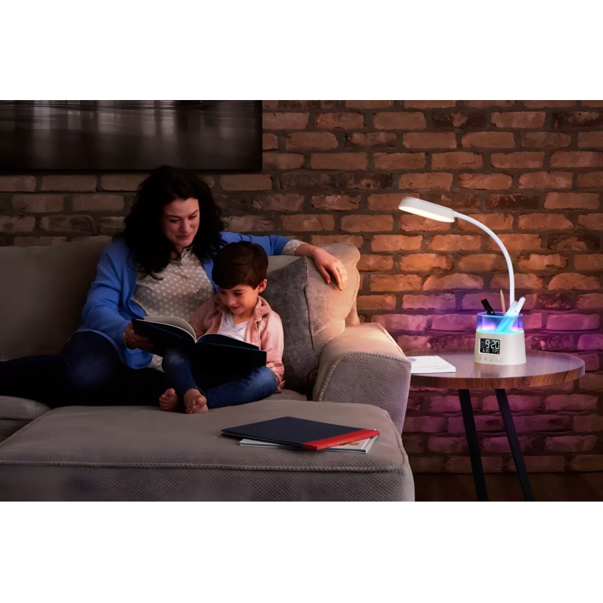 LED RGBW Dimmable table lamp with a pencil holder FALCON LED/10W/5V