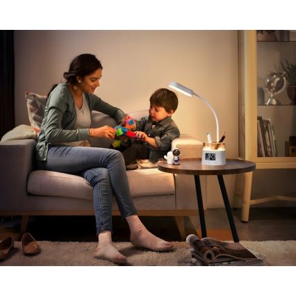 LED RGBW Dimmable table lamp with a pencil holder FALCON LED/10W/5V