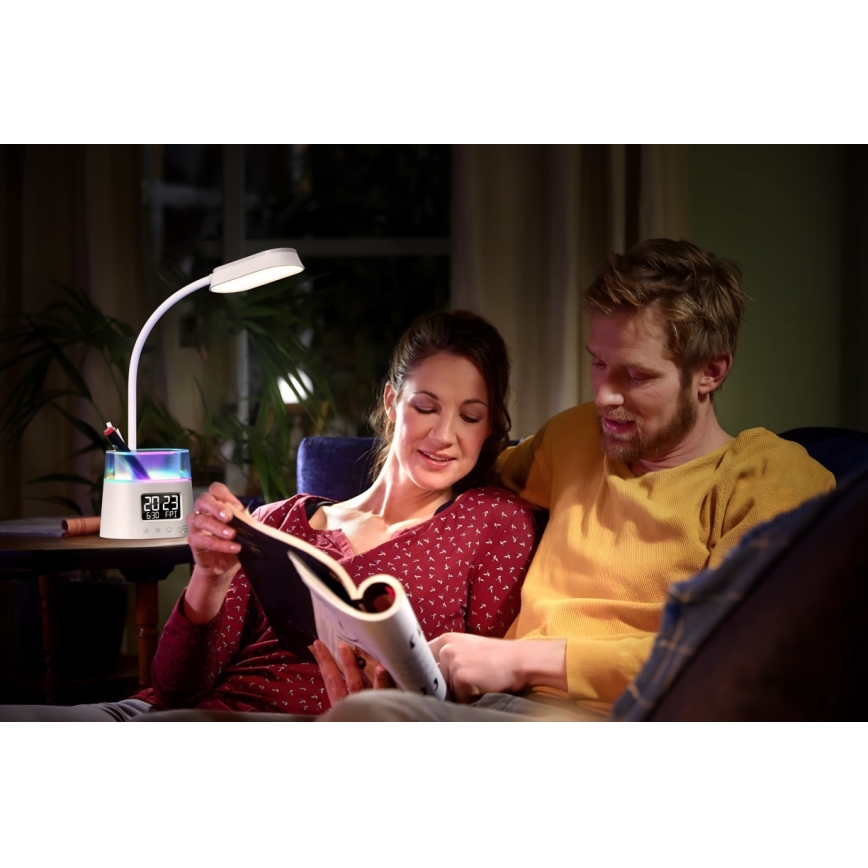 LED RGBW Dimmable table lamp with a pencil holder FALCON LED/10W/5V