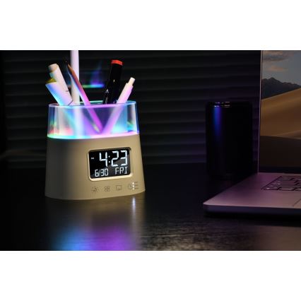 LED RGBW Dimmable table lamp with a pencil holder FALCON LED/10W/5V