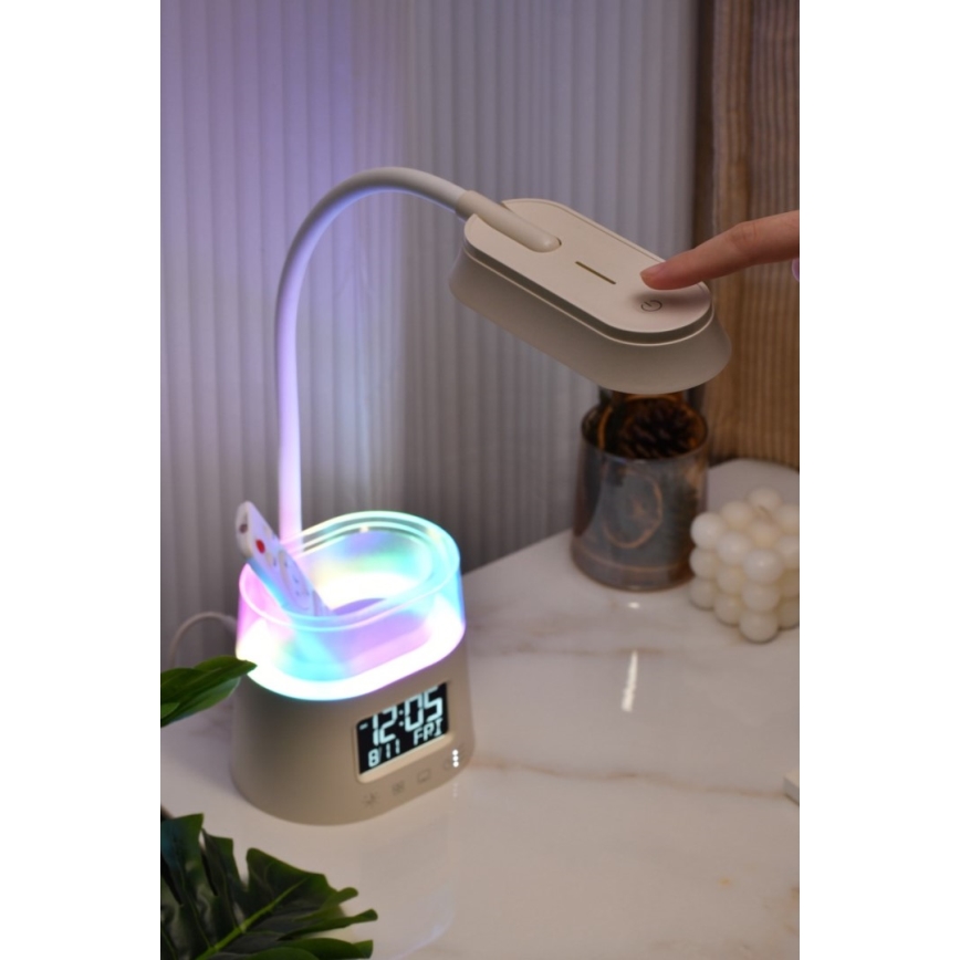 LED RGBW Dimmable table lamp with a pencil holder FALCON LED/10W/5V