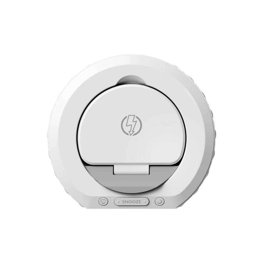 Alarm clock with LCD display and wireless Qi charger 27W/9V white