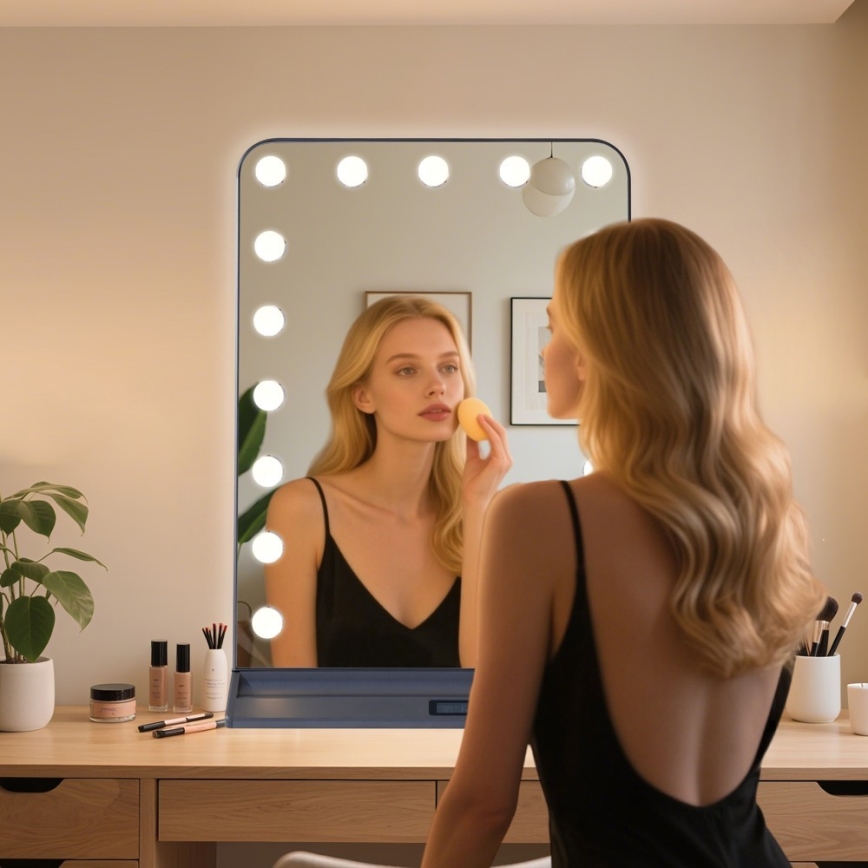 Dimmable HOLLYWOOD LED makeup mirror LED/18W/230V 3000/4200/6000K gray