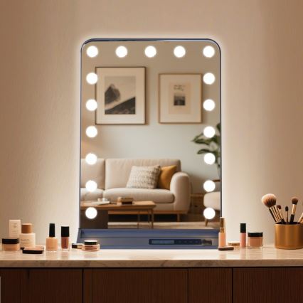 Dimmable HOLLYWOOD LED makeup mirror LED/18W/230V 3000/4200/6000K gray