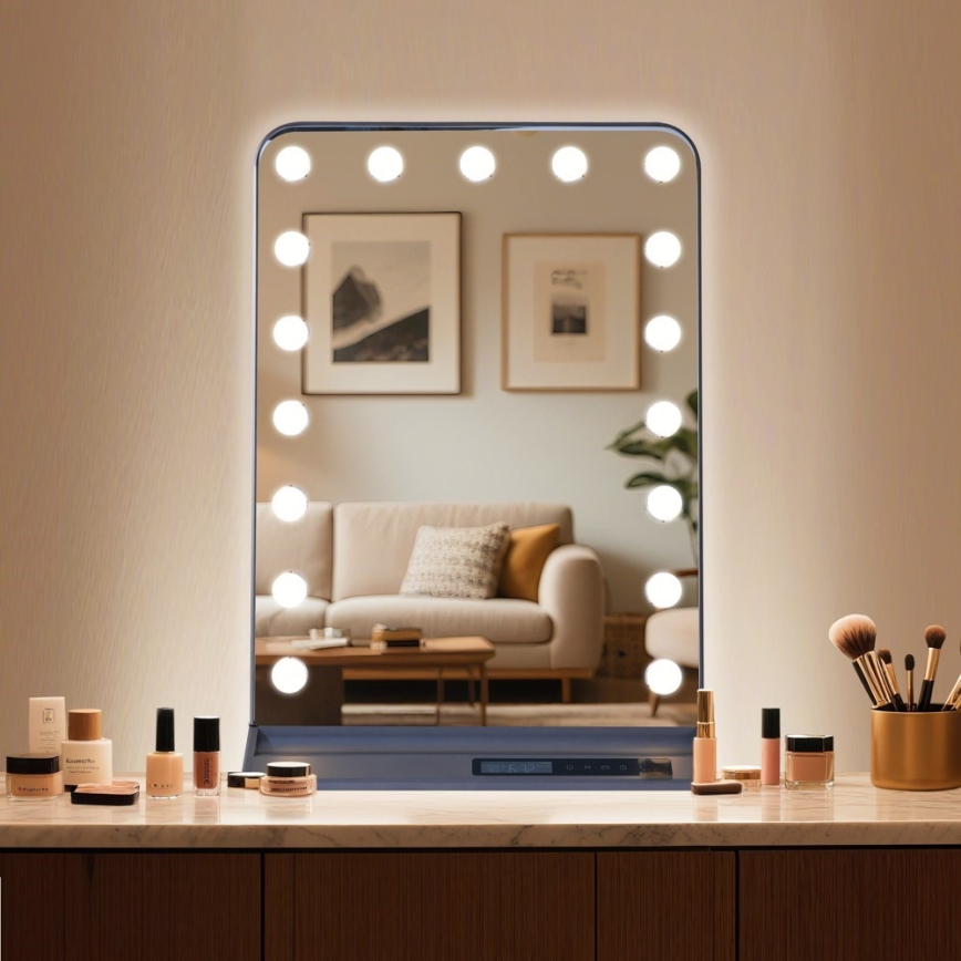 Dimmable HOLLYWOOD LED makeup mirror LED/18W/230V 3000/4200/6000K gray