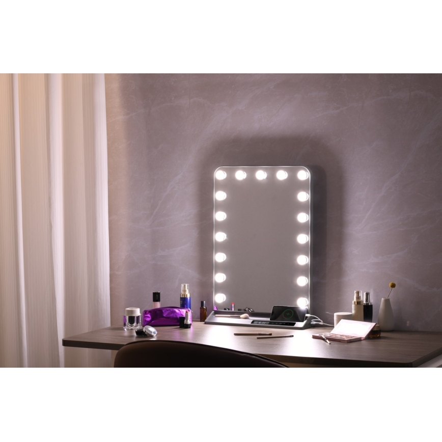 Dimmable HOLLYWOOD LED makeup mirror LED/18W/230V 3000/4200/6000K gray