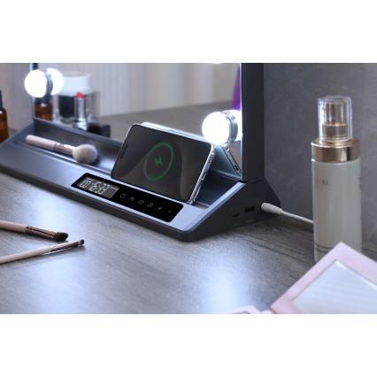 Dimmable HOLLYWOOD LED makeup mirror LED/18W/230V 3000/4200/6000K gray