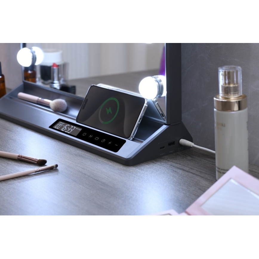 Dimmable HOLLYWOOD LED makeup mirror LED/18W/230V 3000/4200/6000K gray